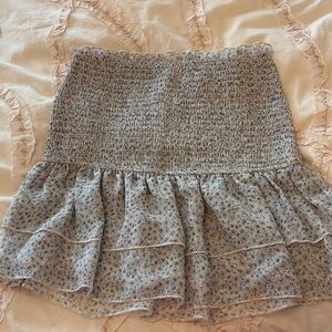 Floral smocked skirt